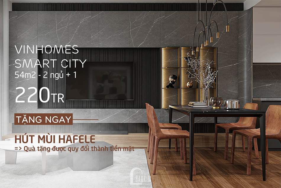 Thiết Kế Thi Công Chung Cư Vinhomes Smart City 220 Triệu Full Nội Thất