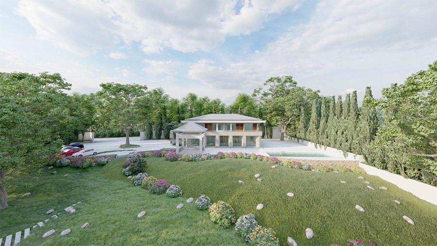 Thiết kế kiến trúc nội thất biệt thự nghỉ dưỡng đẹp trên mảnh đất rộng 9000m2 tại Ba Vì theo phong cách hiện đại