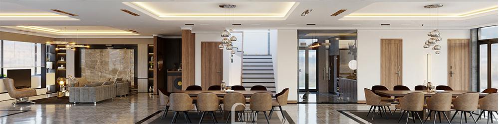 Các không gian thiết kế nội thất villa liên kết với nhau