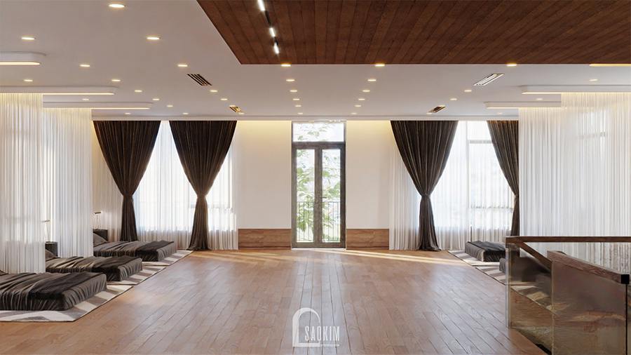 Các không gian ngủ được bố trí chạy song song nhau đảm bảo có đủ chỗ ngủ cho đại gia đình và bạn bè