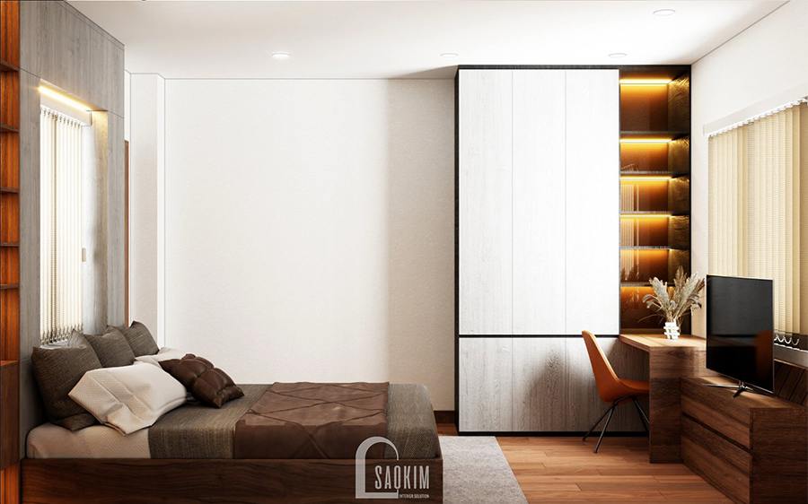 Thiết kế phòng ngủ biệt thự Ba Vì theo phong cách hiện đại