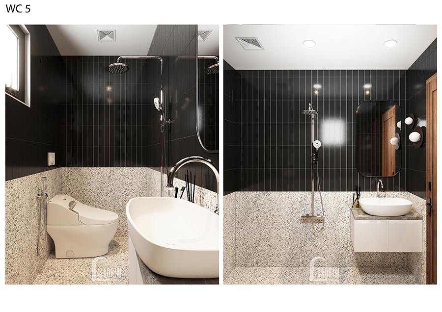 Thiết kế nội thất wc 5 biệt thự