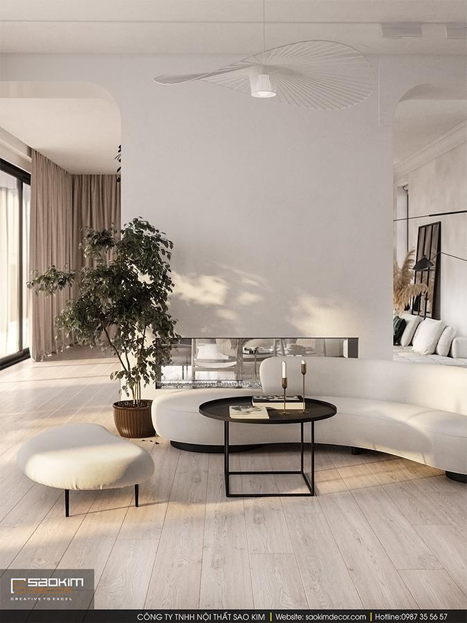 Một không gian ngắm cảnh, đọc sách khác trong mẫu nhà biệt thự ven biển này