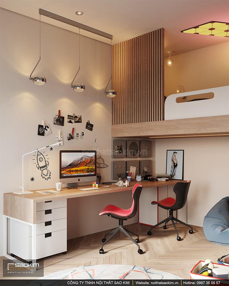 Thiết kế phòng ngủ bé trai căn hộ cao cấp Vinhomes West Point