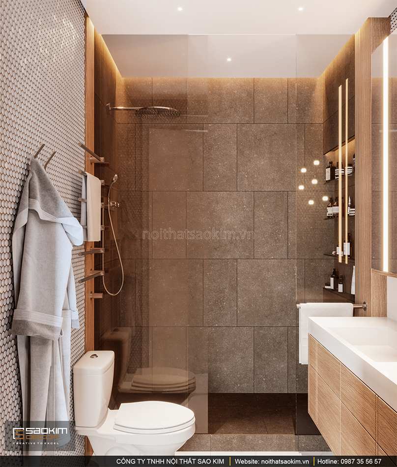 Thiết kế nội thất phòng tắm 2 chung cư cao cấp Vinhomes West Point
