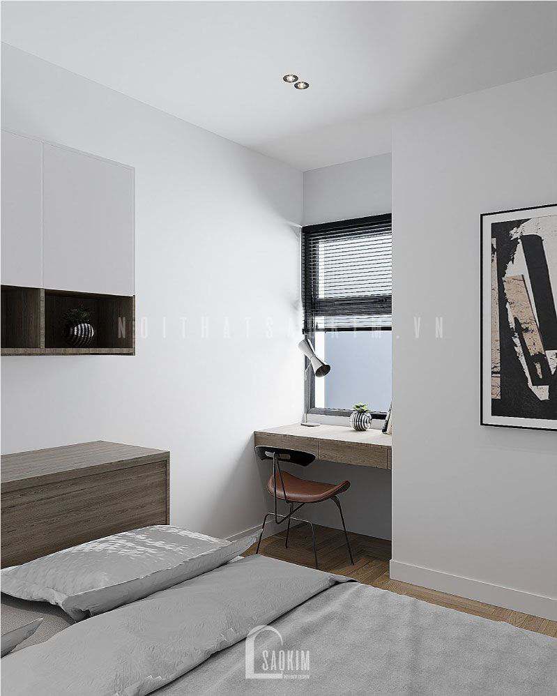 Bàn học đặt sát cạnh cửa sổ đón ánh sang tự nhiên