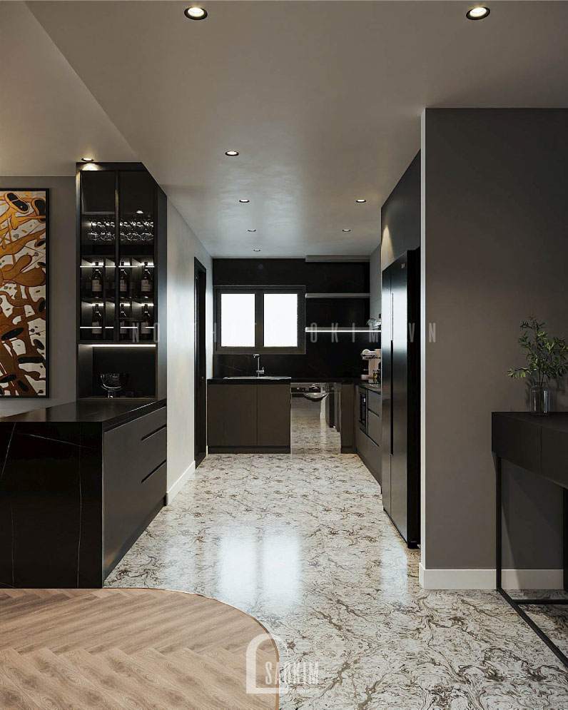 Sảnh đi hướng vào khu vực nấu ăn