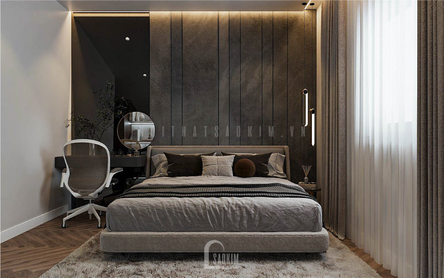 phòng ngủ vô cùng ấm cúng dành cho 2 vợ chồng