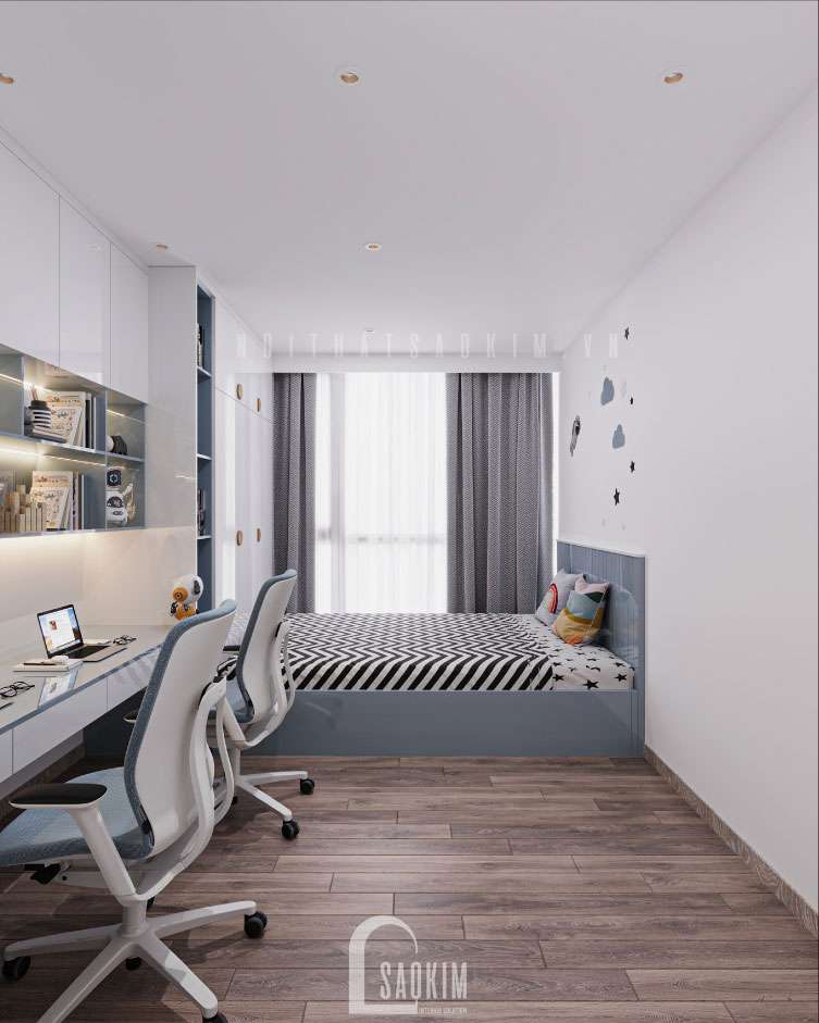 Bố trí đồ nội thất gon gàng, tinh tế trong thi công nội thất căn hộ chung cư 3 ngủ