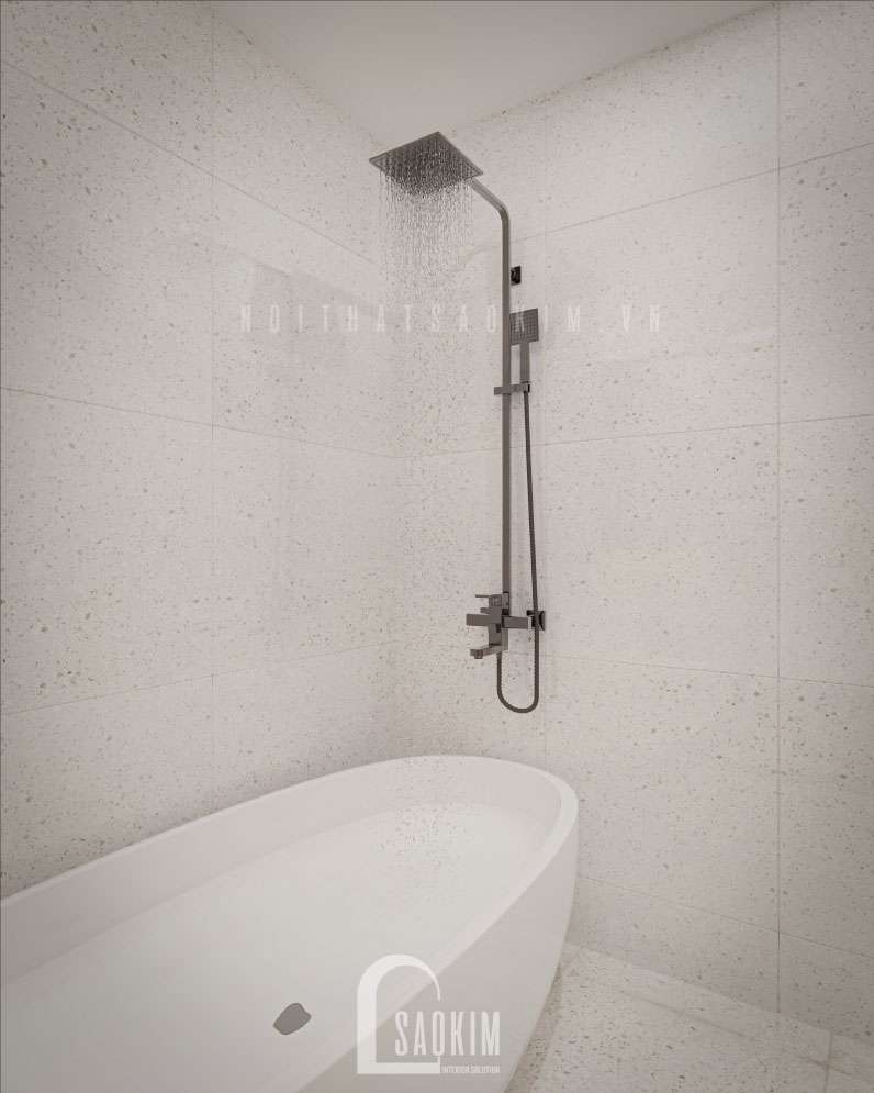 Bồn tắm hiện đại, rộng rãi tạo cảm giác dễ chịu cho gia chủ