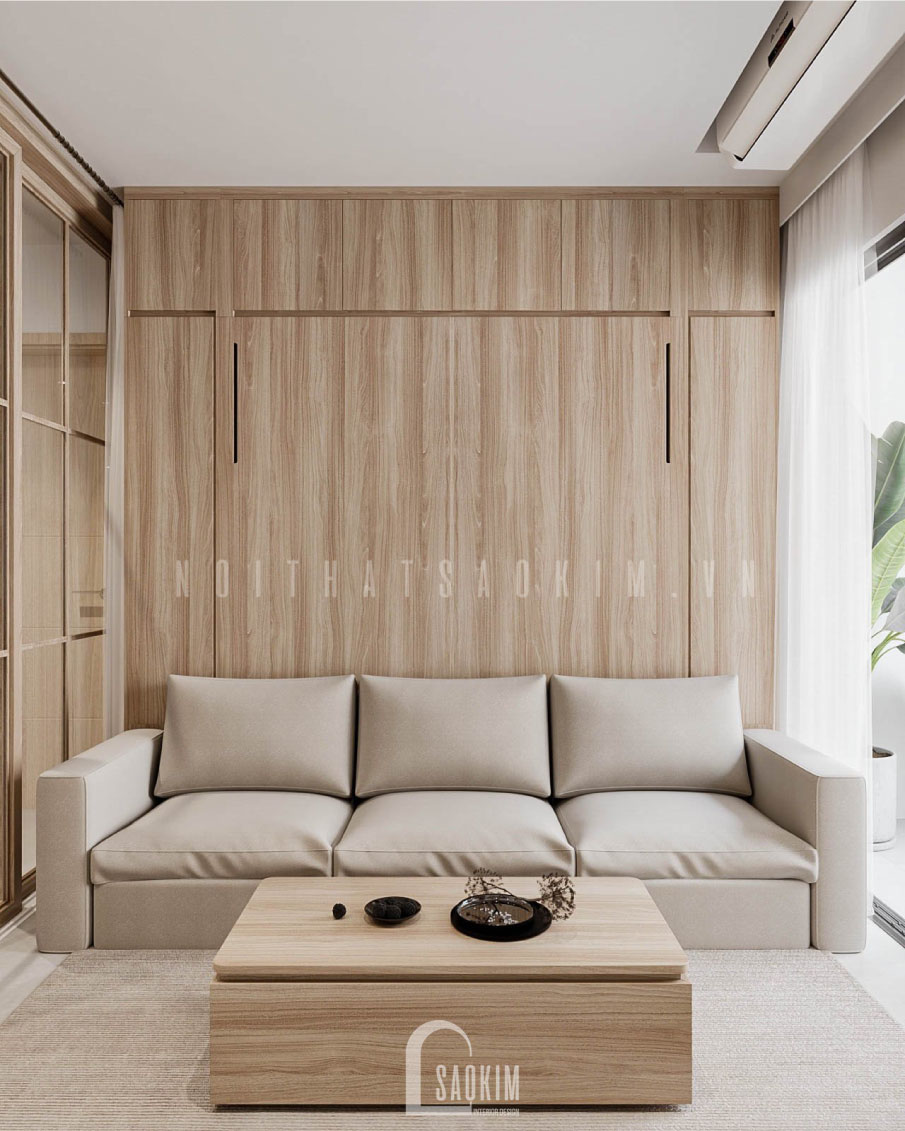 Góc nhìn của phòng khách phụ từ phía trước