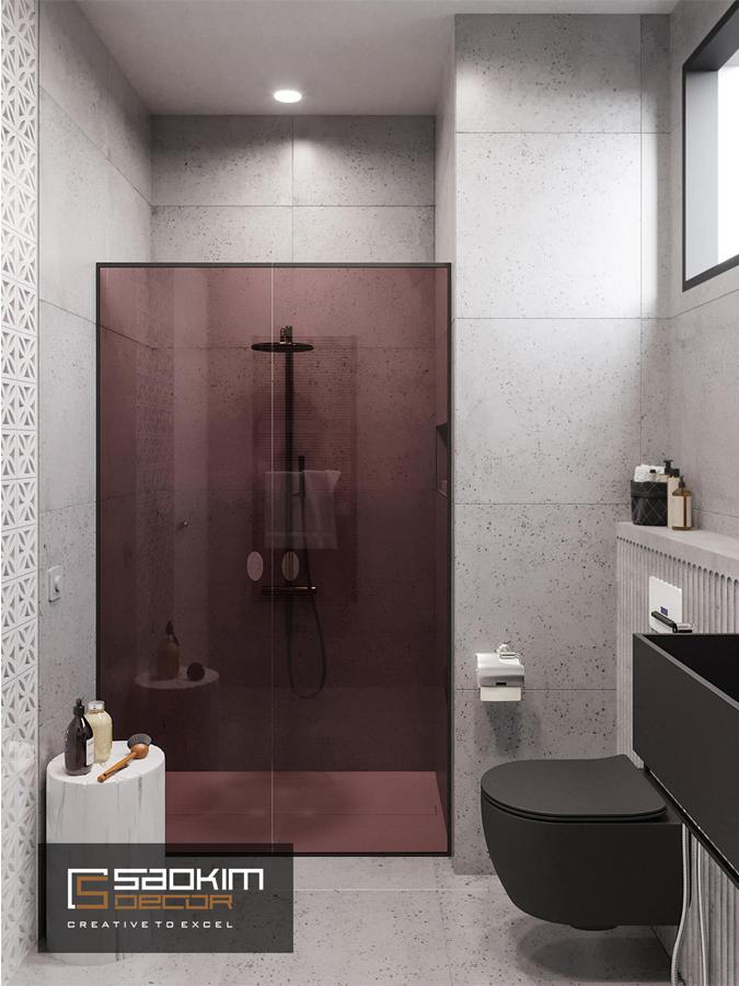 Thiết kế nội thất phòng tắm chung cư nhỏ Vinhome D'Capital