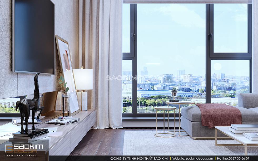 Thiết kế phòng khách chung cư cao cấp Royal City