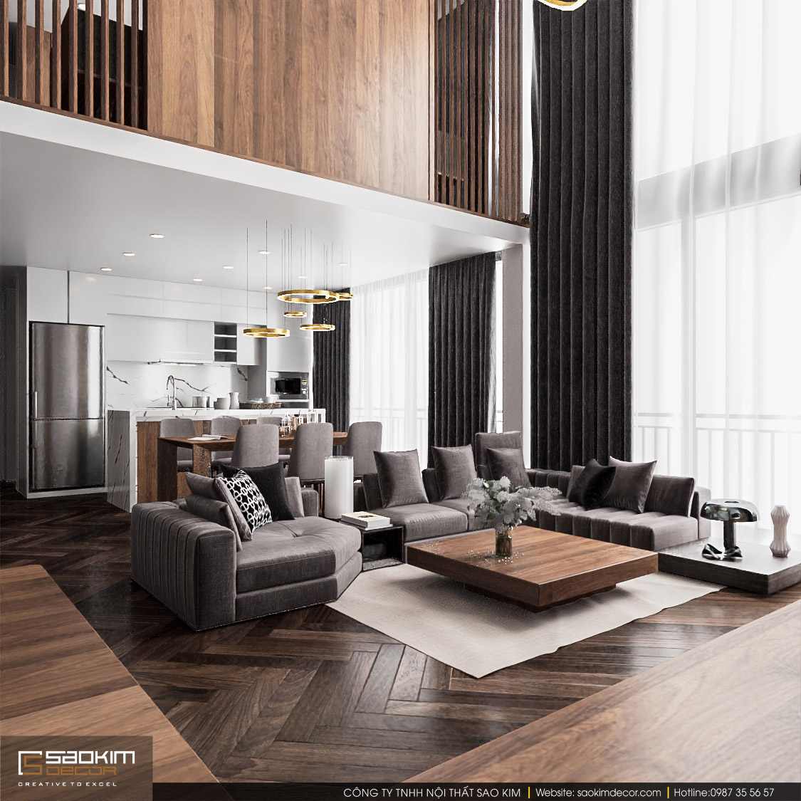 Thiết kế nội thất căn hộ duplex Pentstudio Tây Hồ