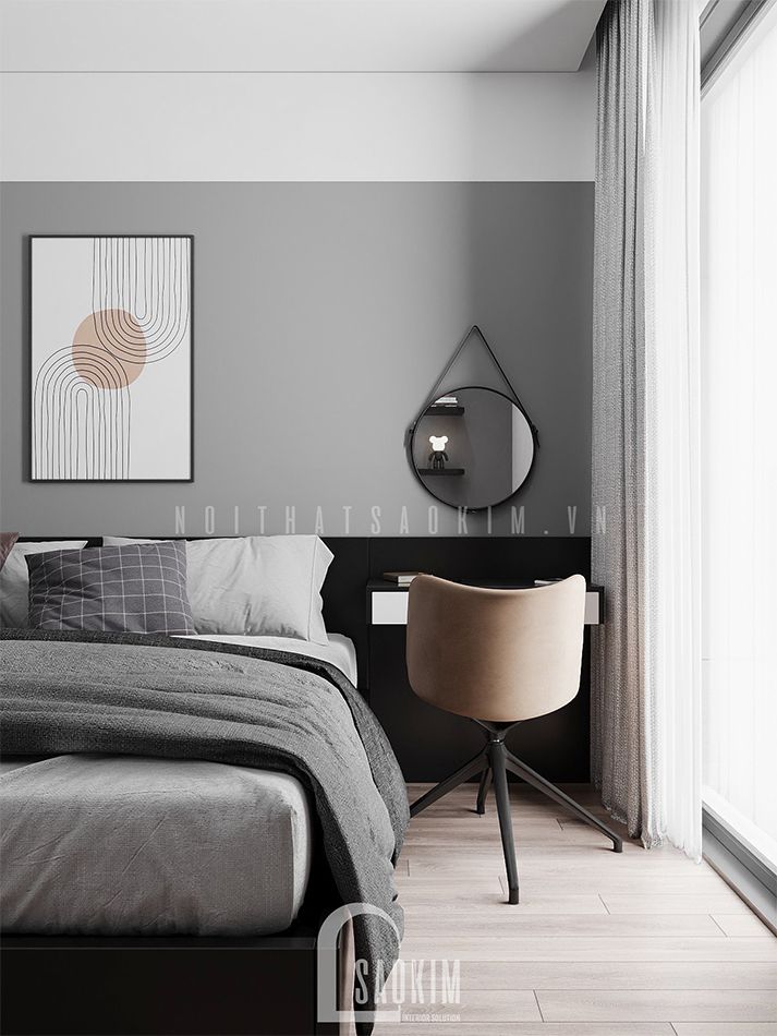 Thiết kế căn hộ phong cách hiện đại 92m2 Thiên Niên Kỷ (Ha Tay Millennium) gam màu xám