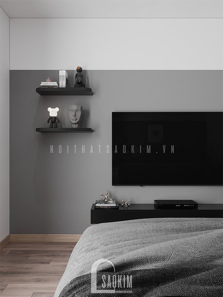 Thiết kế căn hộ phong cách hiện đại 92m2 Thiên Niên Kỷ (Ha Tay Millennium) gam màu xám