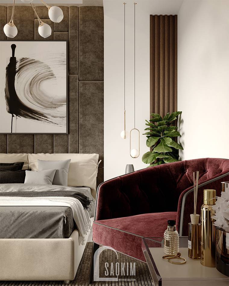 Mẫu thiết kế phòng ngủ căn hộ 62m2 Tòa tháp Thiên Niên Kỷ