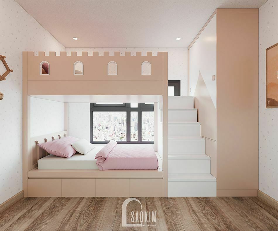 Không gian phòng ngủ cho bé trong mẫu thiết kế căn hộ 65m2 chung cư Vinhomes Smart City