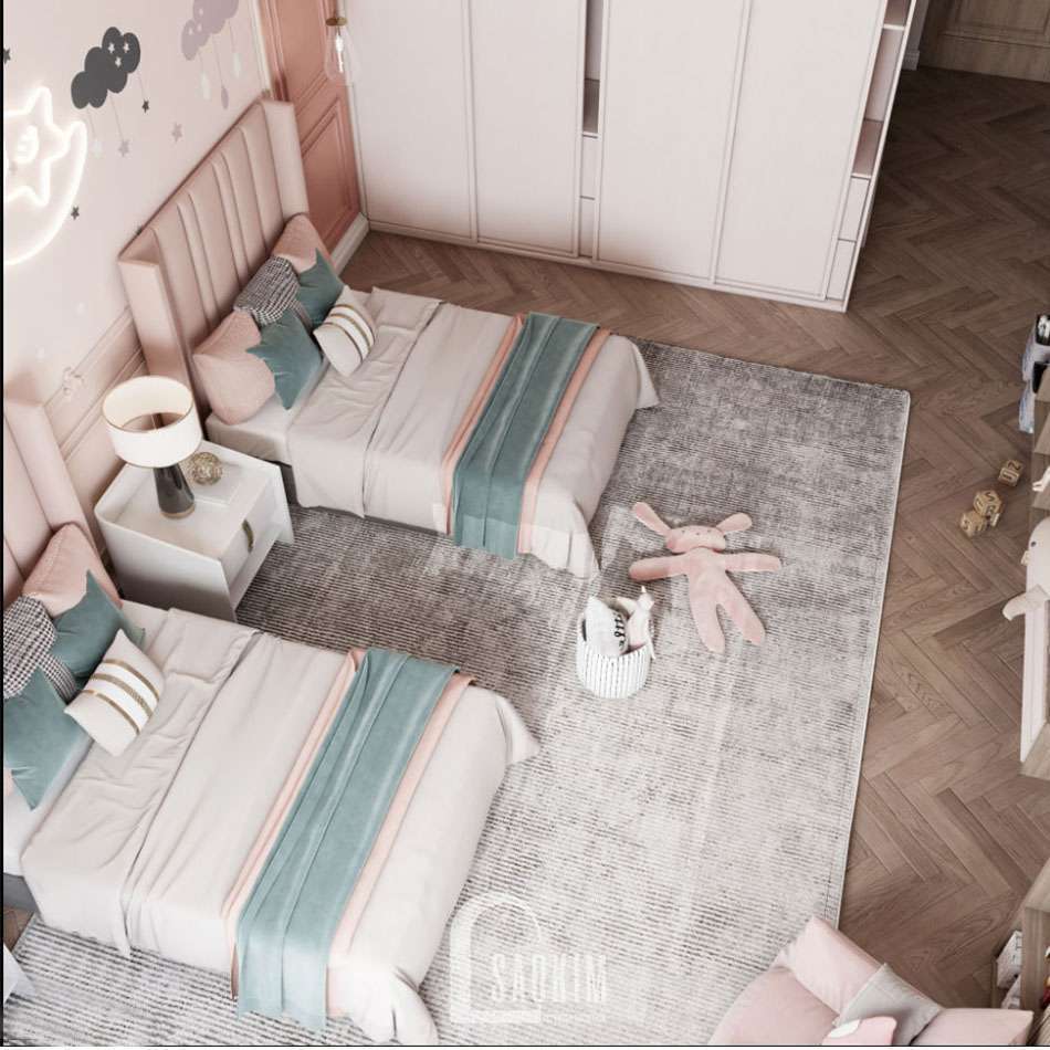 Mẫu thiết kế căn hộ 84m2 2 phòng ngủ chung cư The Zei