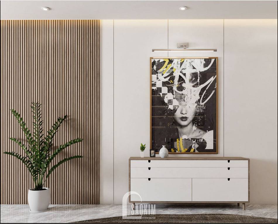 Mẫu thiết kế căn hộ 84m2 2 phòng ngủ chung cư The Zei