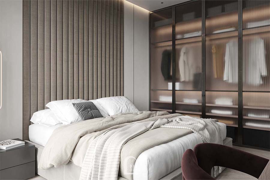 Thiết kế thi công nội thất phòng ngủ master cư Mullberry Lane 113m2 vẻ đẹp sang trọng, ấm cúng