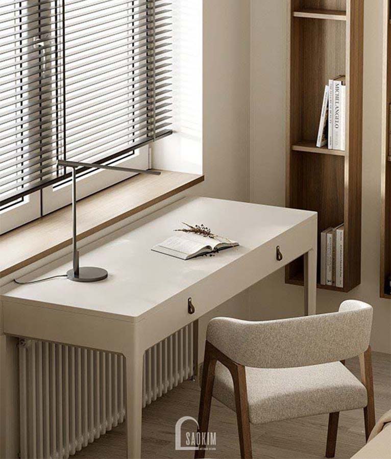 Thiết kế phòng ngủ 2 chung cư phong cách Wabi Sabi dự án Feliz Homes Hoàng Mai 120m2