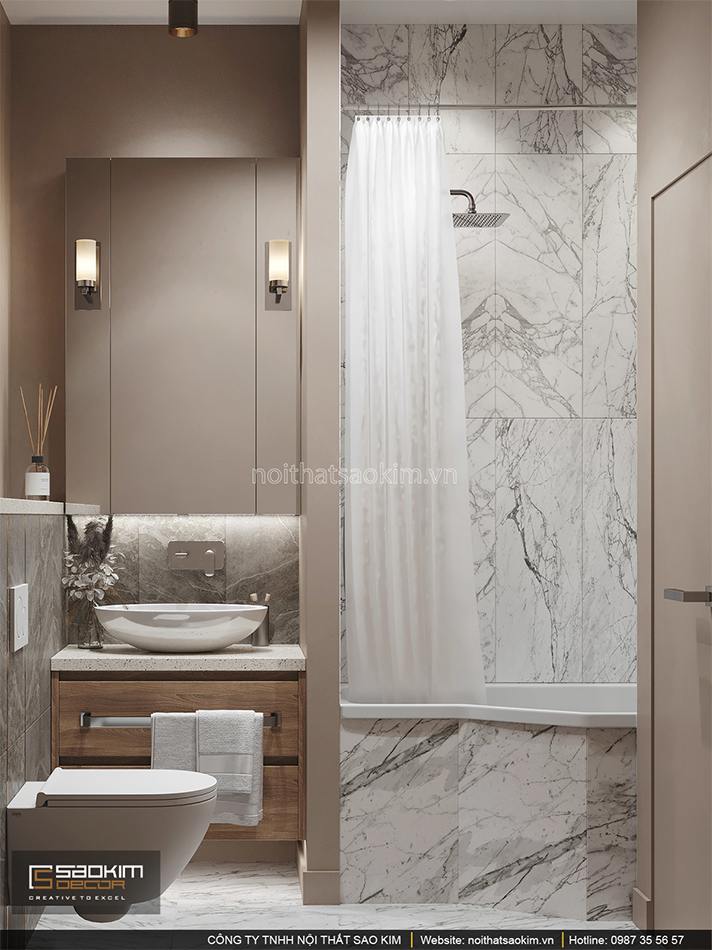 Thiết kế nội thất phòng tắm căn hộ 6TH Element