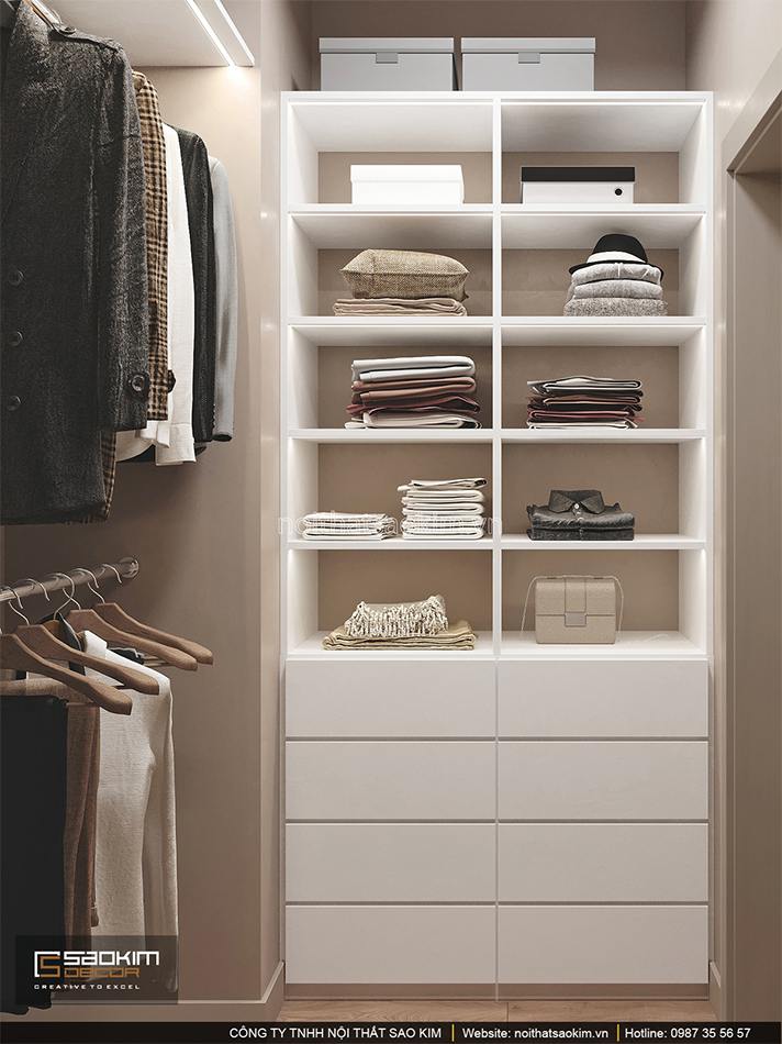 Thiết kế phòng thay đồ căn hộ 1,5 phòng ngủ 6TH Element