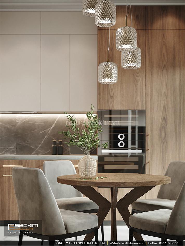 Thiết kế nội thất phòng ăn và bếp chung cư