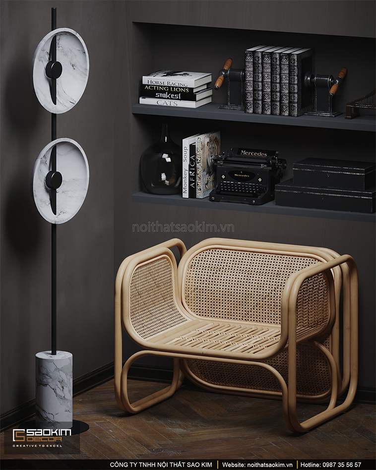 Thiết kế nội thất phòng ngủ căn hộ Vinhomes Ocean Park theo phong cách retro