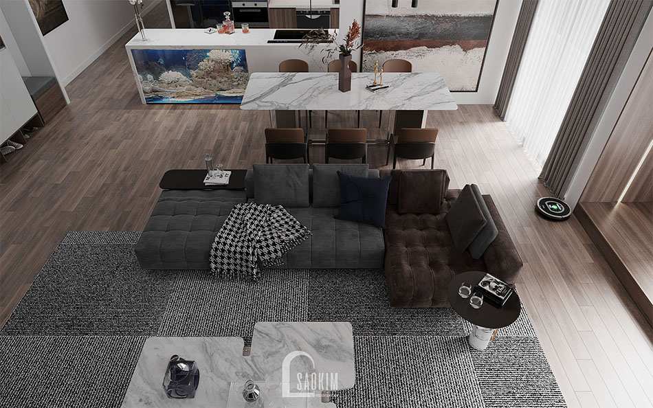 Thiết kế căn hộ 3 phòng ngủ 157m2 The Zen Gamuda theo phong cách hiện đại