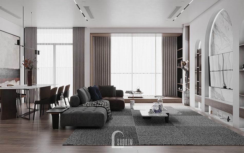 Thiết kế nội thất căn hộ 3 phòng ngủ The Zen Gamuda theo phong cách hiện đại sang trọng