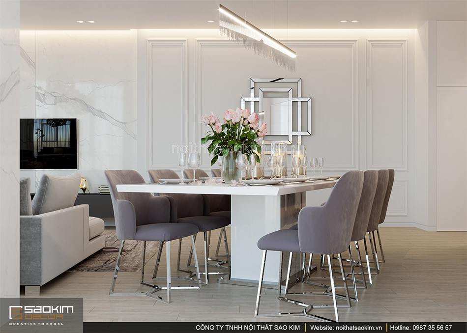 Thiết kế phòng bếp căn hộ Sun Grand City 56m2