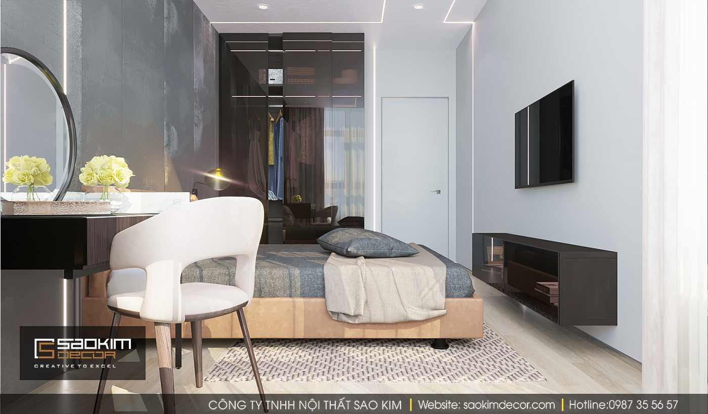 Thiết kế nội thất phòng ngủ chung cư Time City