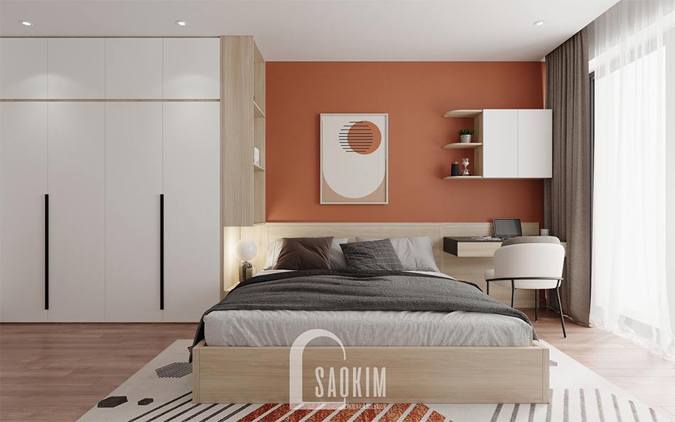 Thiết kế nội thất phòng ngủ master chung cư 110m2 Emerald Center Park Mỹ Đình