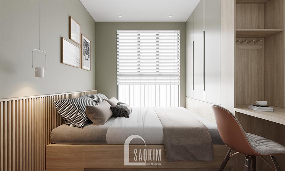 Thiết kế phòng ngủ của ông bà với gam màu nhẹ nhàng, dịu mắt