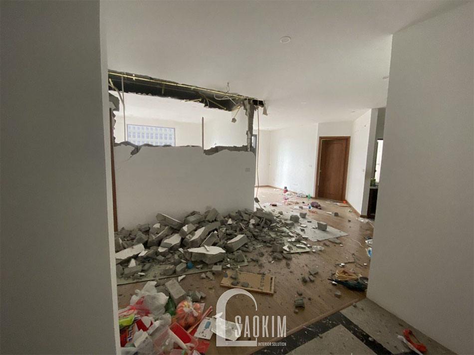 Ảnh chụp hiện trạng căn hộ trong quá trình cải tạo