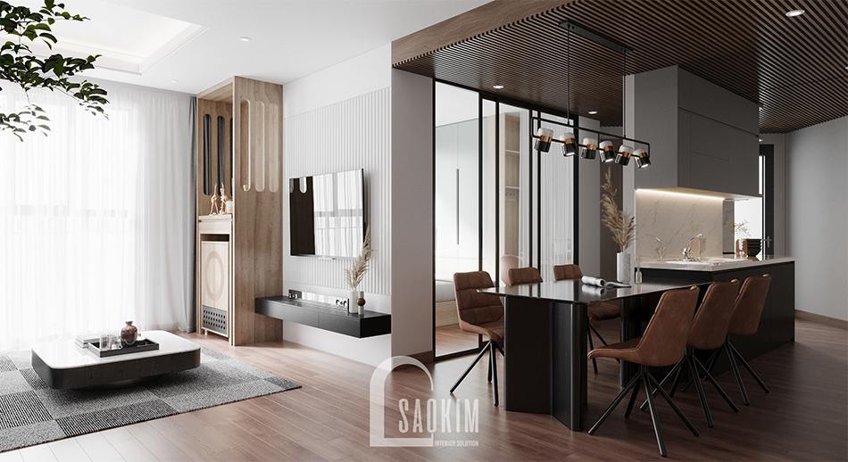 Thiết kế chung cư 110m2 Emerald Center Park Mỹ Đình