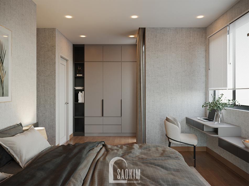 Thiết kế nội thất phòng ngủ chung cư ghi điểm tuyệt đối với phong cách hiện đại