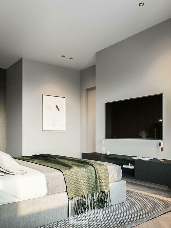 Không gian phòng ngủ mang lại cảm giác thoải mái, bình yên cho gia chủ