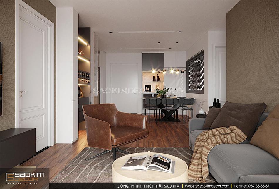 Thiết kế phòng khách chung cư phong cách Đài Loan