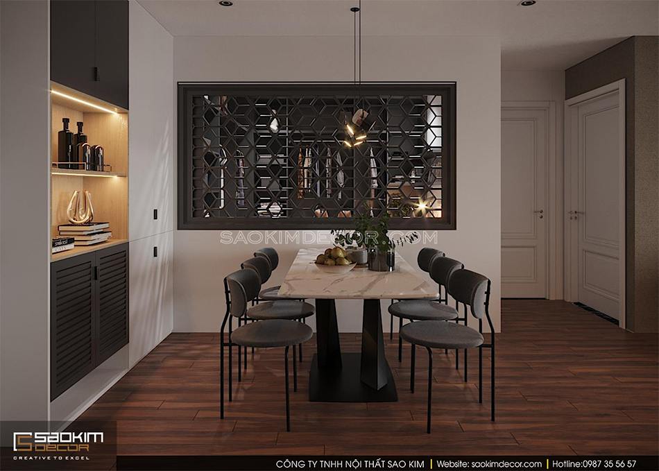 Thiết kế phòng ăn chung cư phong cách Đài Loan