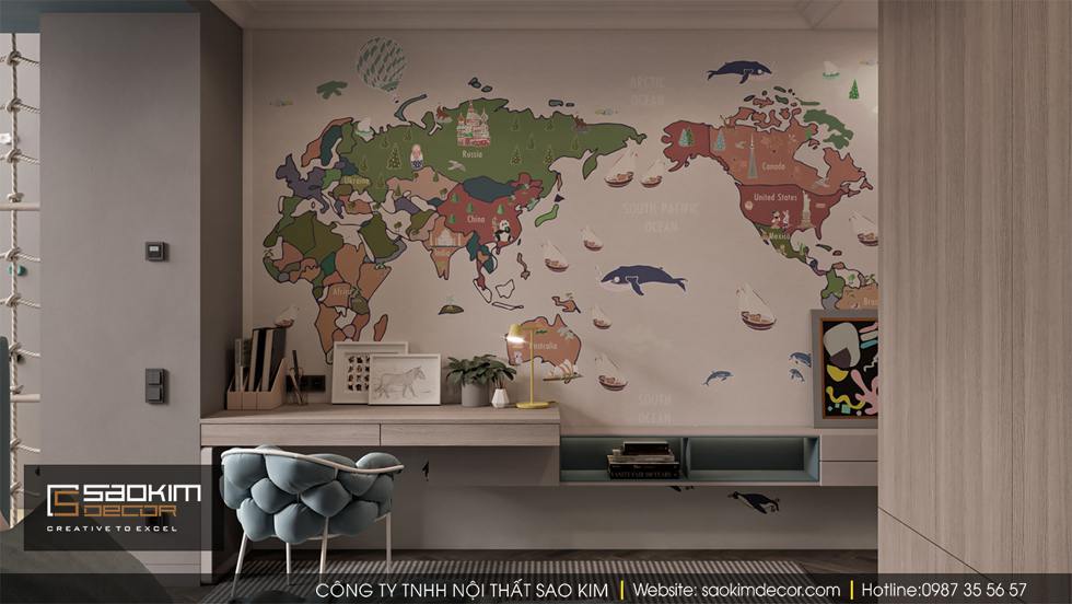 Thiết kế phòng ngủ bé trai