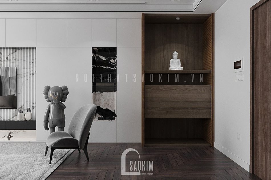 Thiết kế phòng khách chung cư 3 phòng ngủ The Zen Gamuda 157m2 vẻ đẹp hiện đại, tinh tế