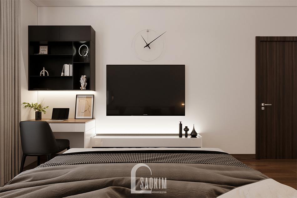 Thiết kế phòng ngủ master chung cư theo phong cách hiện đại