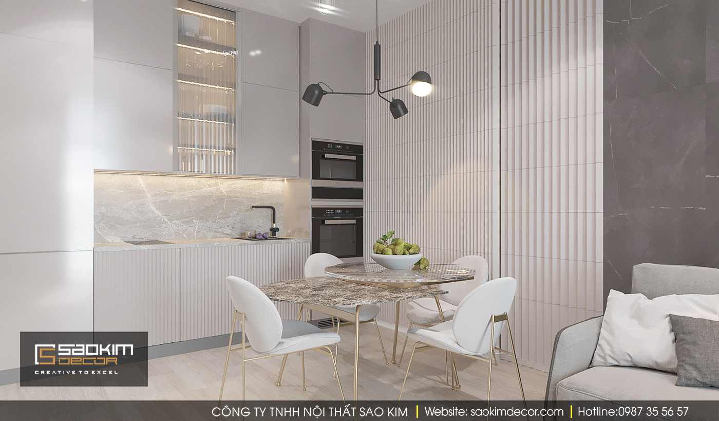 Thiết kế nội thất phòng bếp chung cư Time City