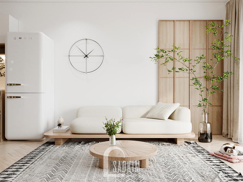 Thiết Kế Chung Cư 90m2 Bàn Giao Thô Dự Án Thiên Niên Kỷ (TSQ)