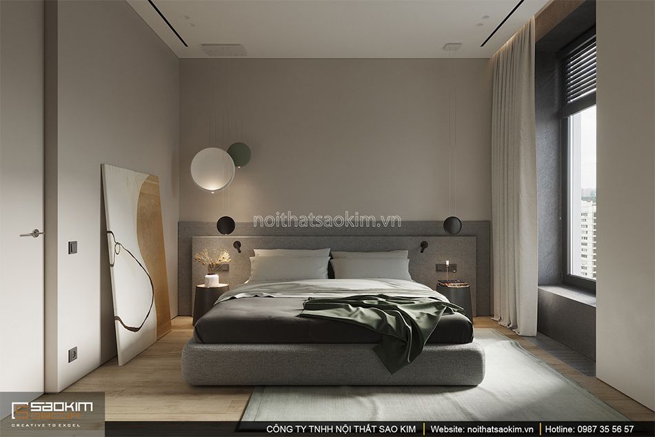 Thiết kế phòng ngủ master chung cư Indochina Plaza