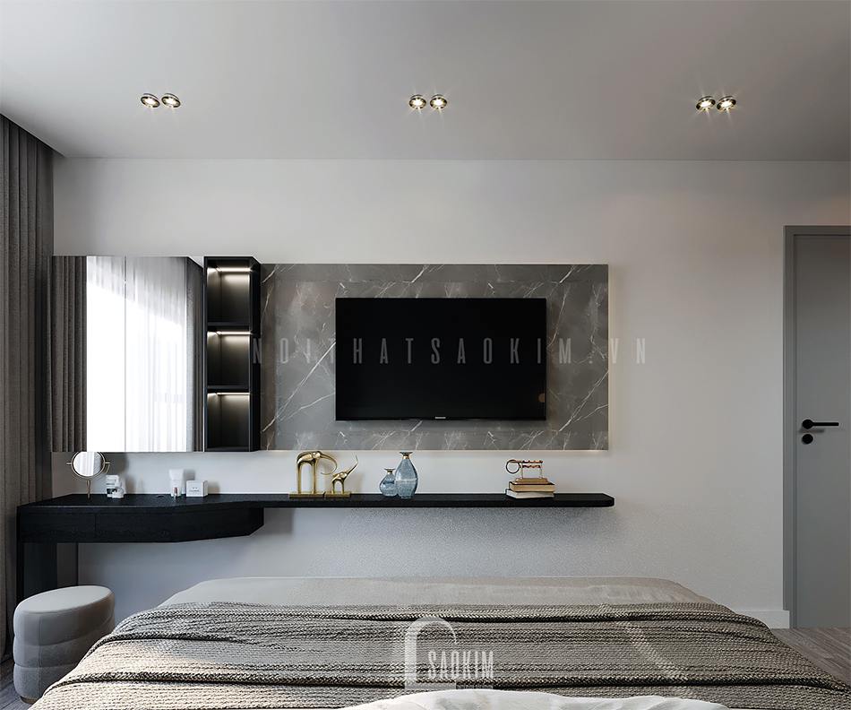 Thiết kế chung cư 97m2 Le Grand Jarrdin kết hợp tông màu đen - trắng đẹp ngỡ ngàng