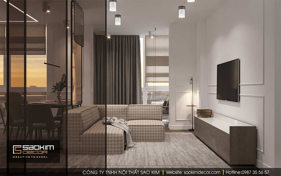 Thiết kế chung cư 91m2 Gold Tower